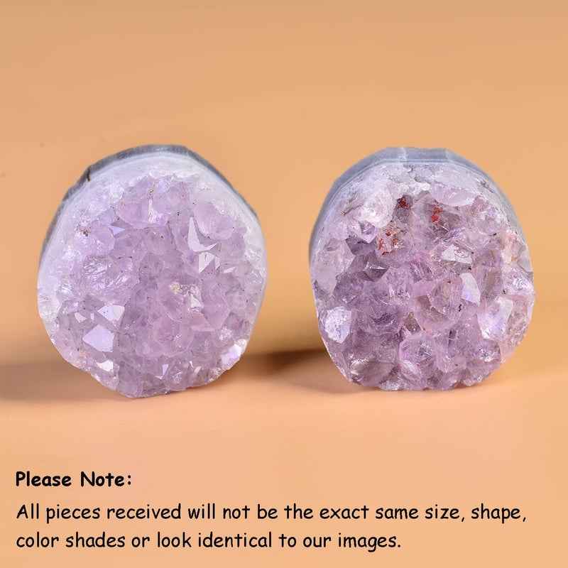 JIC Gem Set of 2 Amethyst Drawer Knobs Crystal Stone Cabinet Knobs Kitchen Cupboard Pull Handles - Image 4